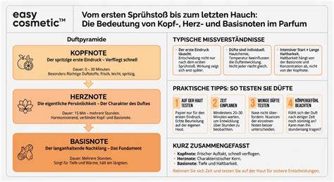 Infografik: Parfumnoten - Kopf, Herz, Basis