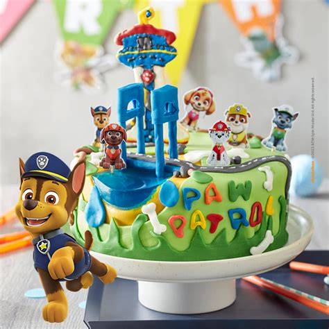 Infografik: Paw Patrol Abenteuerbucht-Torte Aufbau