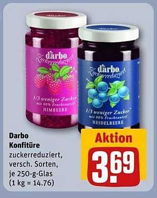 Infografik: Preisentwicklung und Sortenvielfalt von Darbo Marmelade bei REWE Center