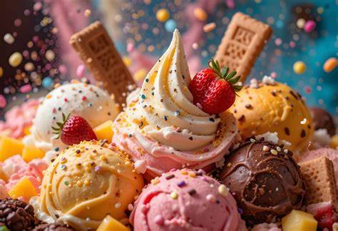 Infografik: Pro-Kopf-Konsum in den USA und Top-5-Sorten (Vanille, Schokolade, Erdbeere, Cookies & Cream, Rocky Road)