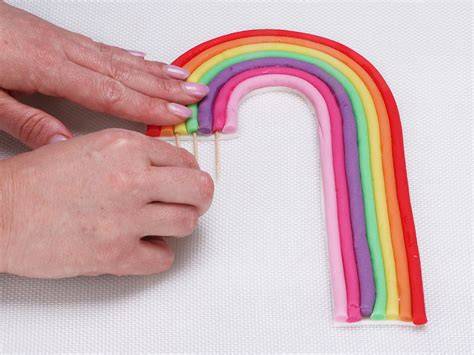Infografik: Regenbogen aus Fondant Schritt für Schritt