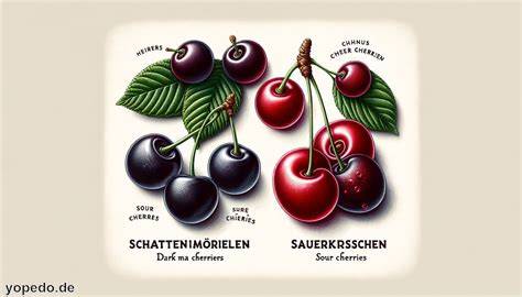 Infografik: Süßkirschen vs. Sauerkirschen - Größe, Süße, Einsatz