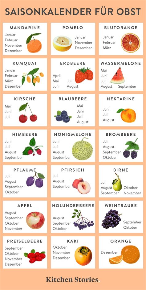 Infografik: Saisonale Obstsorten für Hefekuchen