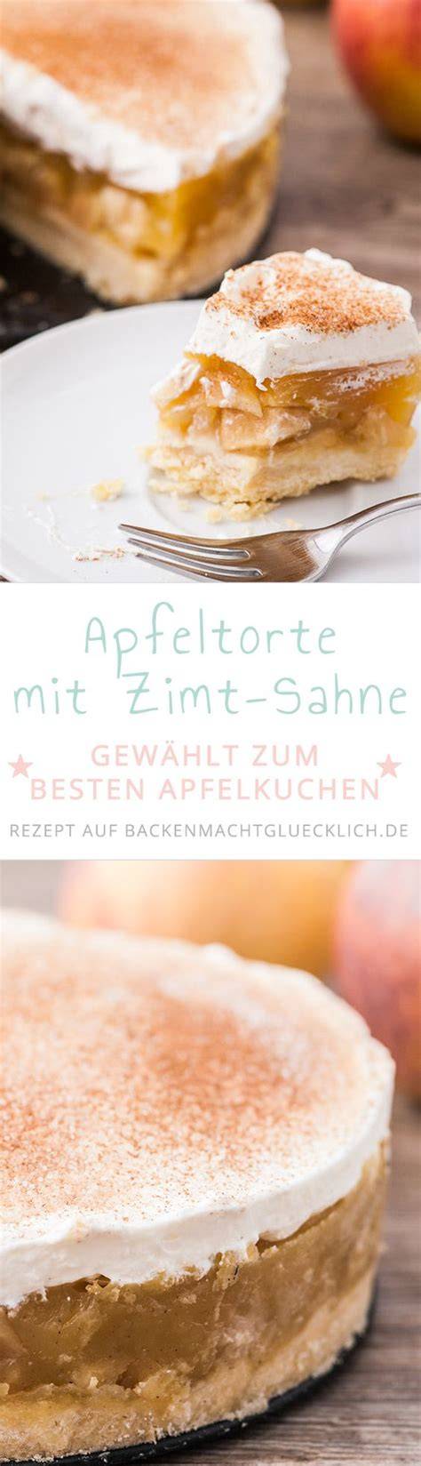 Infografik: Schichtaufbau einer Apfeltorte mit Apfelcreme, Biskuit, Sahne und Topping