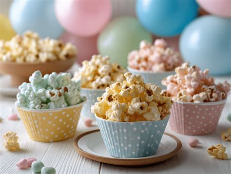 Infografik: Schritt-für-Schritt buntes Popcorn mit Streuseln