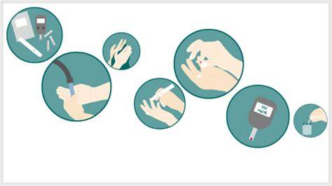 Infografik: Schritte der Blutzuckermessung am Finger