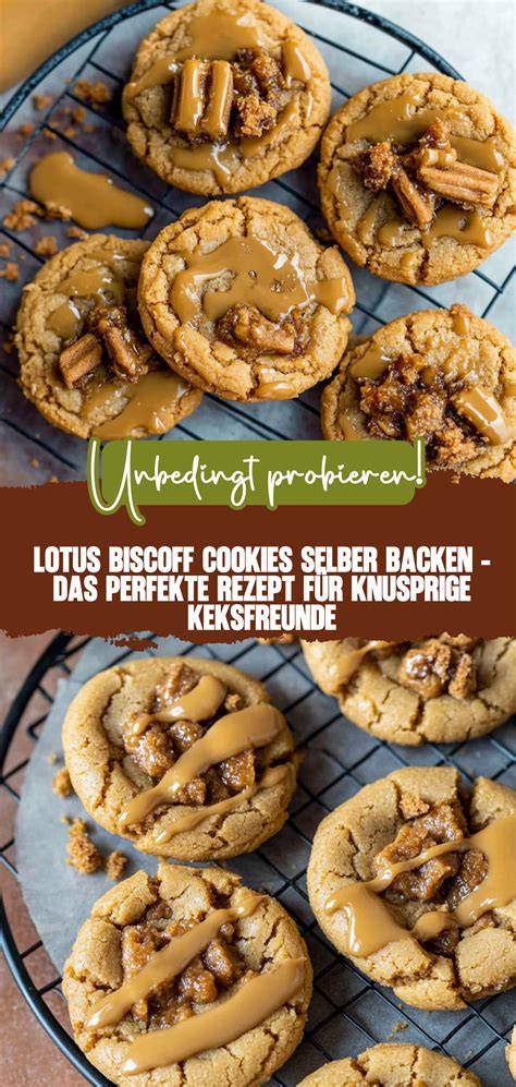 Infografik: Schritte für perfekte Lotus Biscoff Cookies - Kühlen, Formen, Backen, Swirlen, Topping