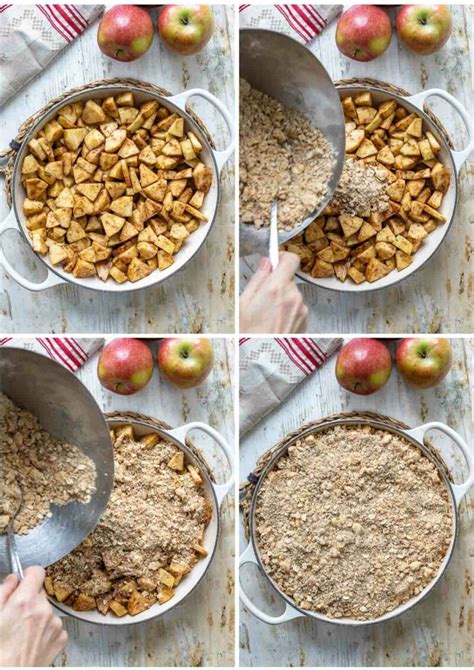 Infografik: Schritte zur Zubereitung eines Apple Crumble