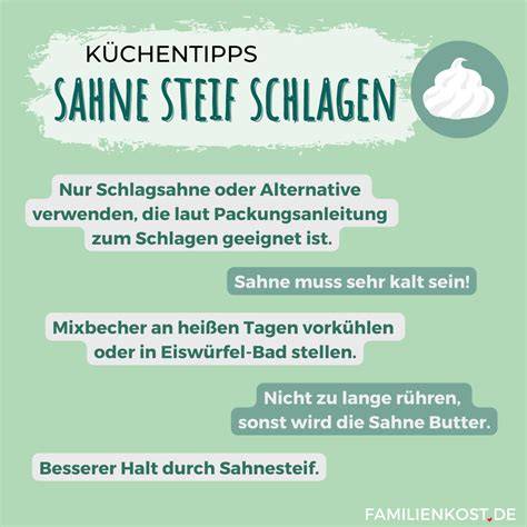Infografik: So wird die Sahne perfekt steif