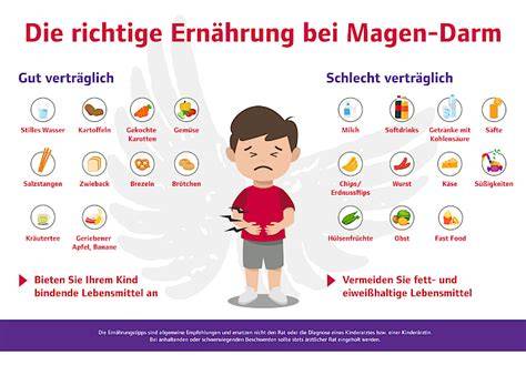Infografik: Stufen des Kostaufbaus bei Magen-Darm-Infekt (akut, Aufbau, Normalisierung)