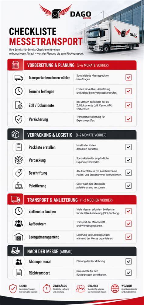 Infografik: Transport-Checkliste für Tauftorten