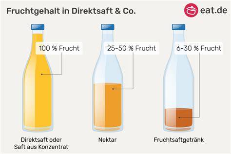 Infografik: Unterschiede zwischen Direktsaft, Konzentrat, Nektar und Fruchtgetränk