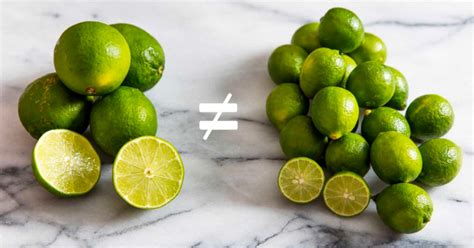 Infografik: Unterschiede zwischen Key Limes und normalen Limetten