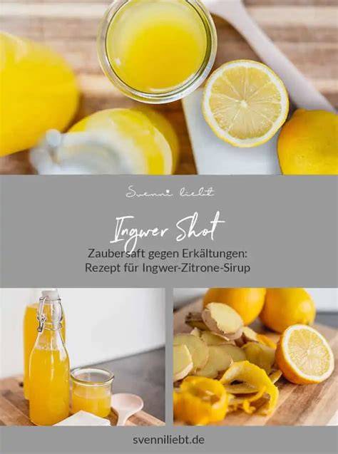 Infografik: Unterschiede zwischen Shot, Sirup und Likör mit Ingwer