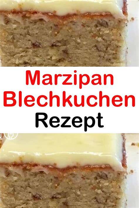 Infografik: Verschiedene Blechkuchen mit Marzipan- Vergleich von Zutaten und Backzeit