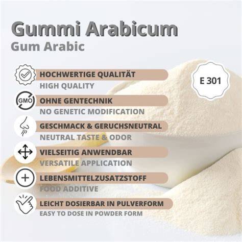 Infografik: Verwendung von Gummi Arabicum in der Lebensmittelindustrie