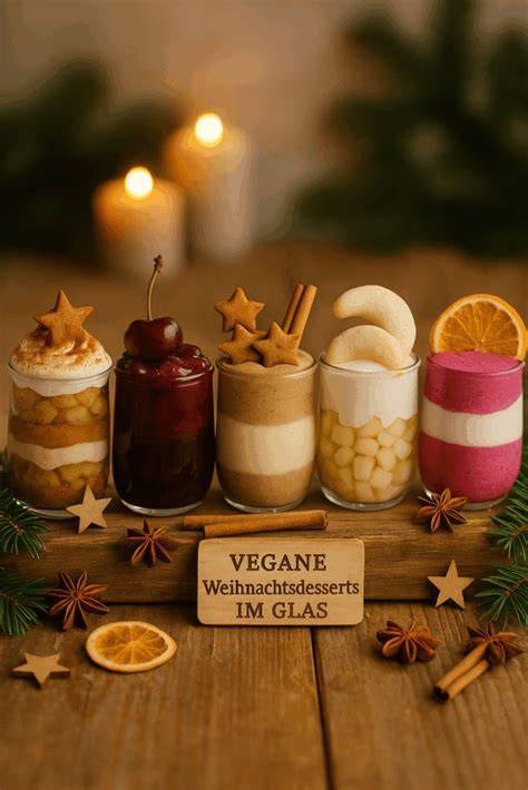 Infografik: Weihnachtsdesserts im Glas - Schichten, Zutaten, Chillzeit