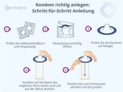 Infografik: Wie ein Kondom richtig angelegt wird (Schritte)