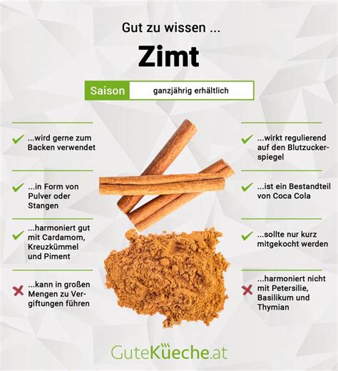 Infografik: Zimt - Herkunft, Verwendung und Kombinationsmöglichkeiten