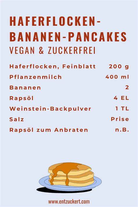 Infografik: Zubereitungsschritte der Haferflocken-Pancakes ohne Zucker