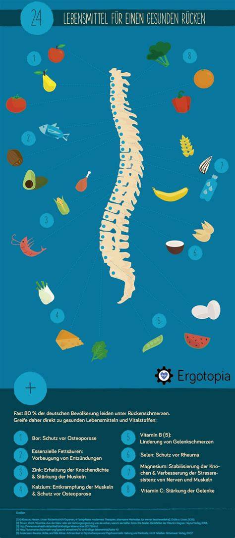 Infografik: Zusammenhang von Ernährung, Entzündungen und Rückenschmerzen