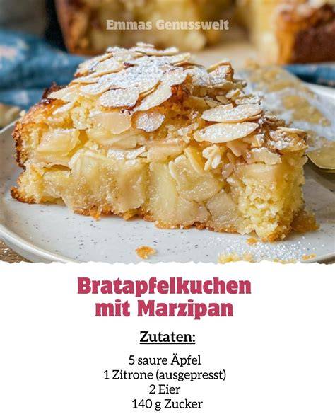 Infografik: Zutaten für einen Marzipan Bratapfelkuchen