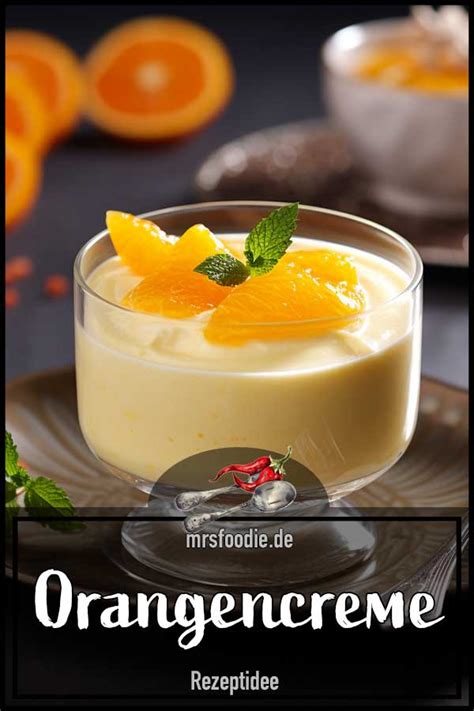 Infografik: Zutaten und Arbeitsschritte für Orangencreme in der Schale