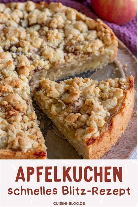 Infografik: Zutaten und Backschritte für Apfelmus Kuchen mit Streusel