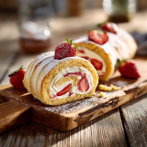 Infografik: Zutaten und Schritte für Biskuitrolle mit Vanillecreme