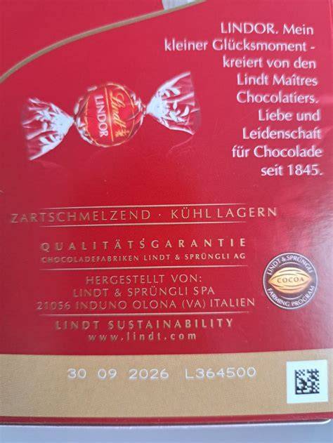 Infografik: Zutatenliste und Allergene der Lindt Spezialitäten