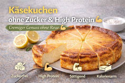 Infografik High Protein Käsekuchen: Zutaten, Nährwerte, Vorteile