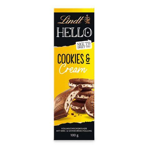 Infografik Nährwertangaben Lindt Hello Cookies and Cream