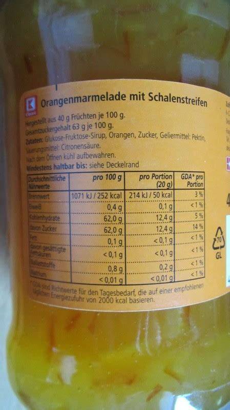 Infografik Nährwerte Marmelade