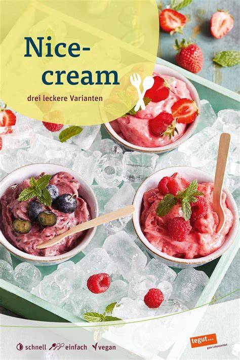 Infografik Nicecream - Varianten und Schritt-für-Schritt-Zubereitung