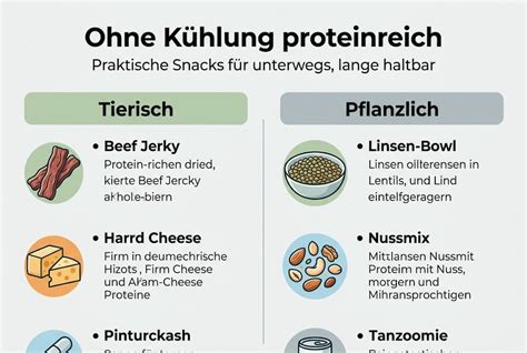 Infografik Proteinreiche Snacks ohne Zucker