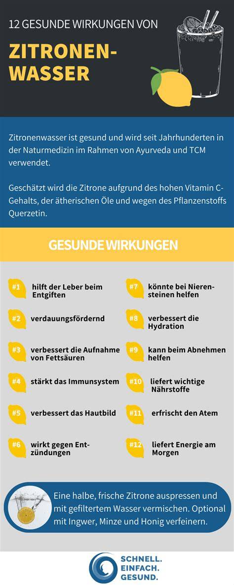 Infografik Zubereitung Zitronenwasser mit Honig