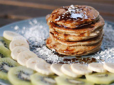 Infografik Zutatenübersicht Bananen Haferflocken Pancakes
