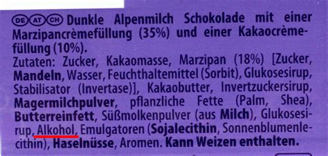 Infografik Zutaten Milka Alpenmilch Schokolade
