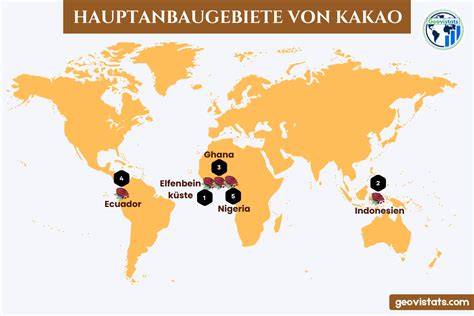 Infografik der wichtigsten Kakaoproduzenten weltweit