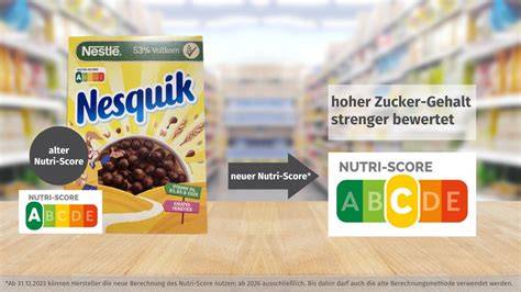 Infografik zu Nutri-Score und Nachhaltigkeit bei Nesquik