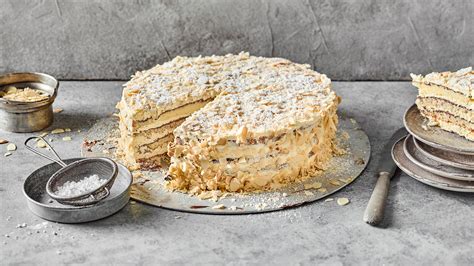 Infografik zur Schichtweise-Zubereitung der Agnes-Bernauer-Torte