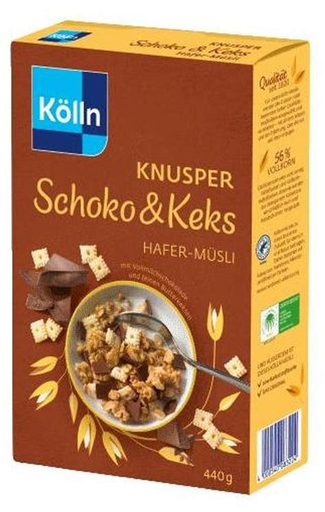 Inhaltsstoffe des Kölln Knusper Schoko Müslis - Übersichtstabelle