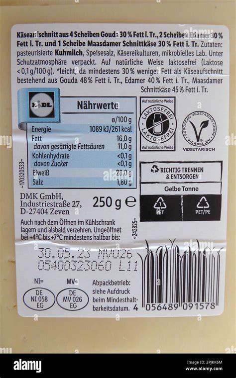 Inhaltsstoffe einer Zuckerpackung