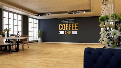 Innenansicht Café mit urbanem Innendesign