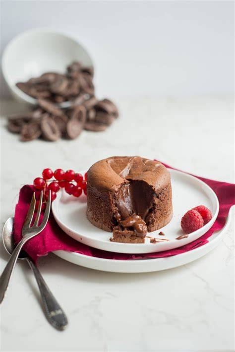 Innenansicht Fondant au Chocolat, Lavacake mit flüssigem Kern