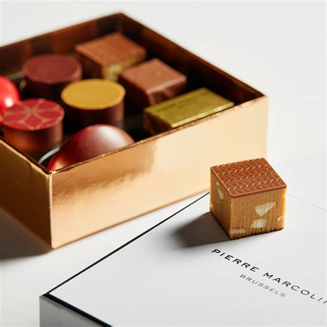 Innenansicht einer Pralinenbox: Sortenvielfalt bei Maison Pierre Marcolini