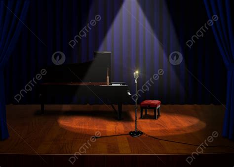 Innenraum mit Klavier und Bühne