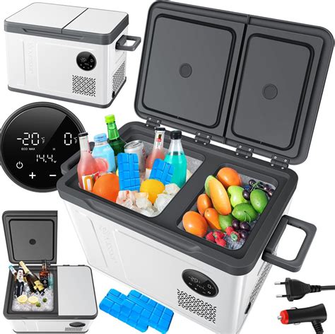 Isolierte Kühlbox mit Kühlakkus und Schokoladentafeln