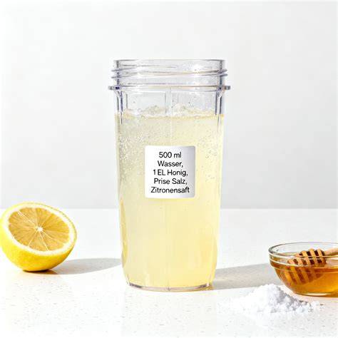 Isotonisches Getränk mit Honig und einer Prise Salz im Shaker