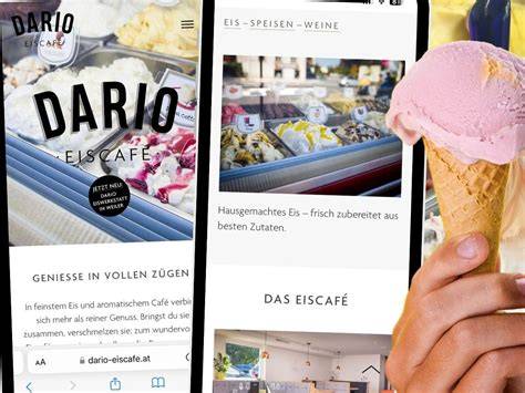 Italienische Eiskreationen im Eiscafé Donatello